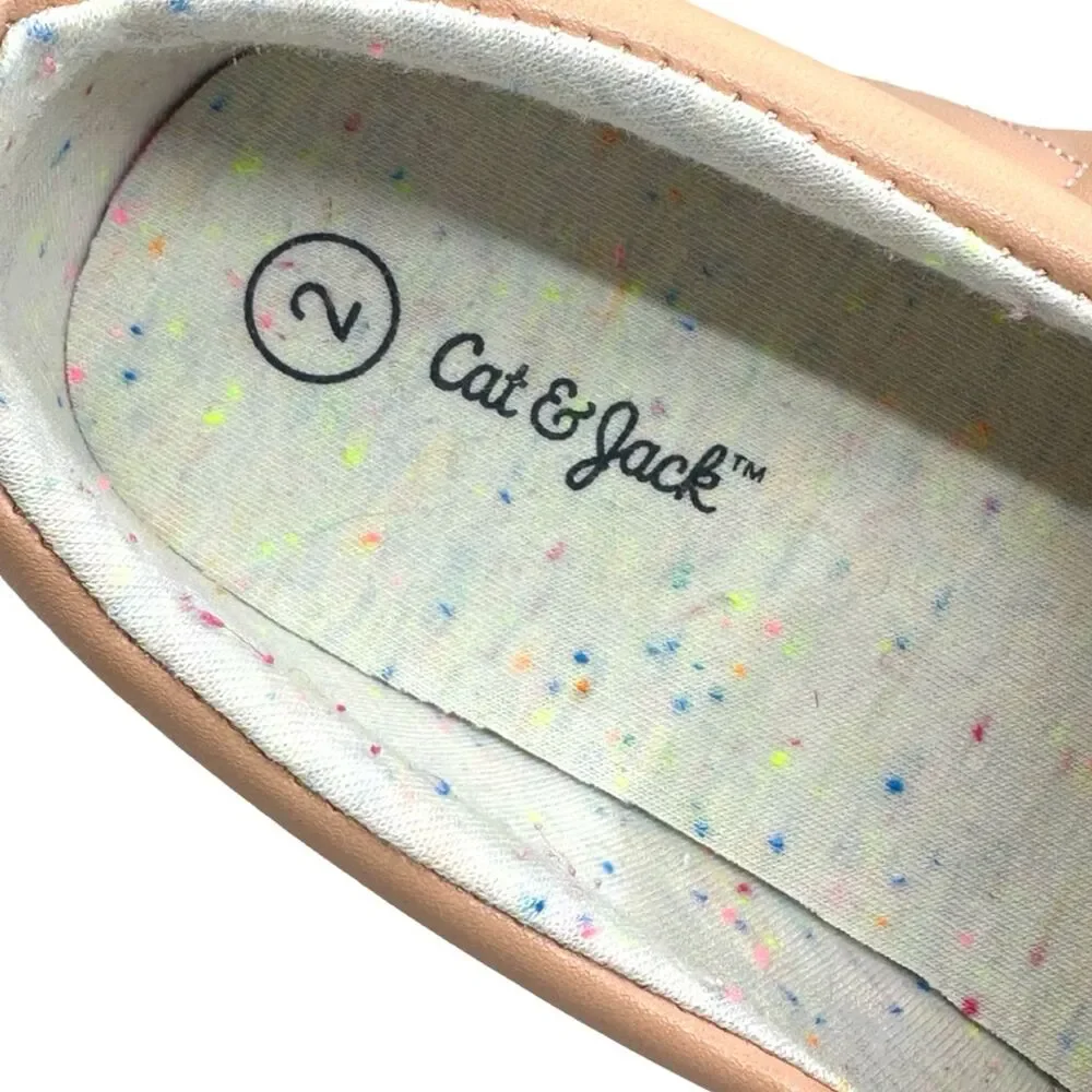 Cat & Jack Girls Nellie Chevron Stitch Slip-On Sneakers - Size 2